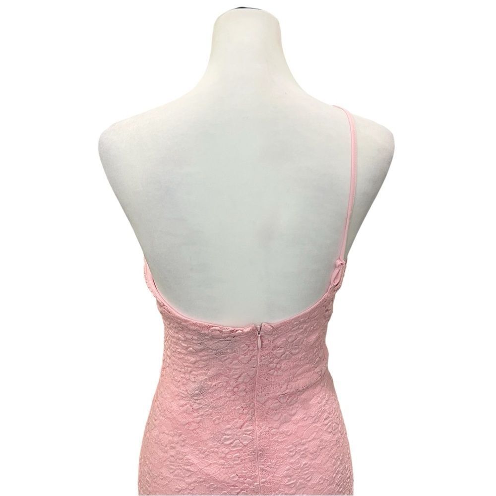 Bardot Albie One Shoulder Lace Bodycon Maxi Dress Pink Long Formal Gown 8 NEW - Picture 11 of 16